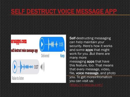 self destruct voice message app