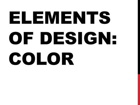 Elements of Design: Color