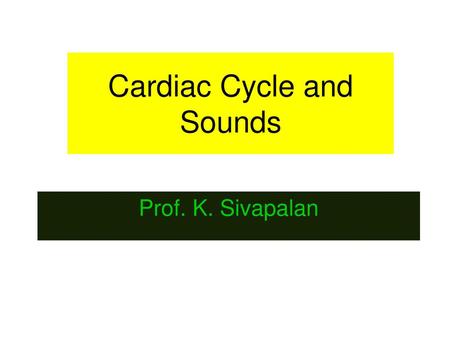 Cardiac Cycle and Sounds