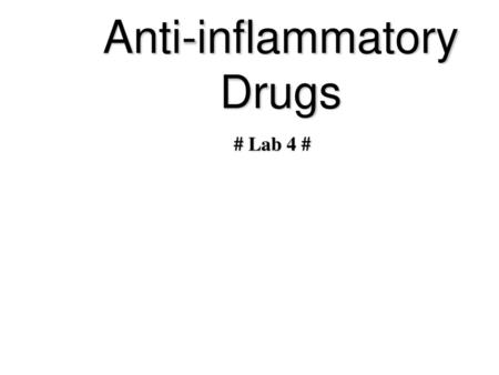 Anti-inflammatory Drugs