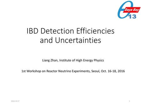 IBD Detection Efficiencies and Uncertainties