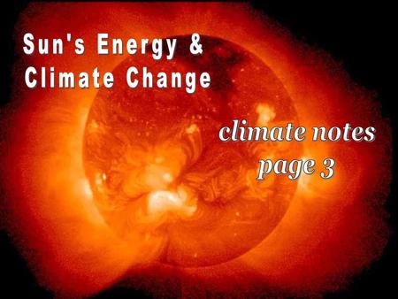 Sun's Energy & Climate Change climate notes page 3.