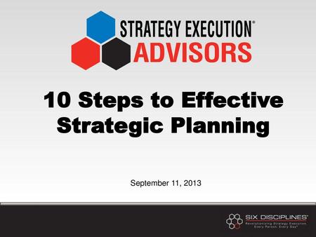 10 Steps to Effective Strategic Planning