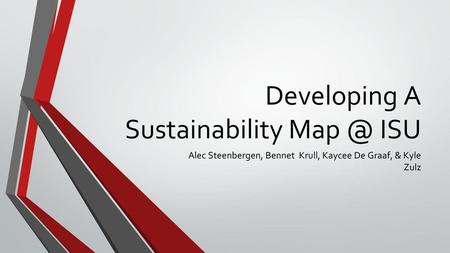 Developing A Sustainability ISU