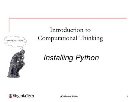 Introduction to Computational Thinking