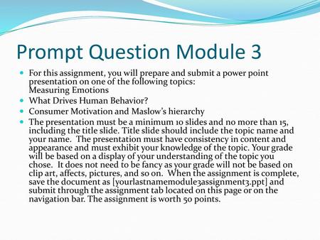 Prompt Question Module 3