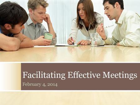 Facilitating Effective Meetings