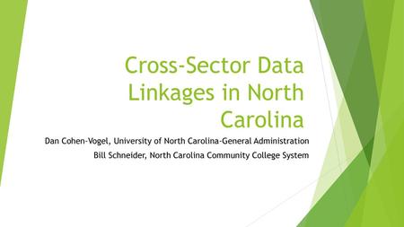 Cross-Sector Data Linkages in North Carolina