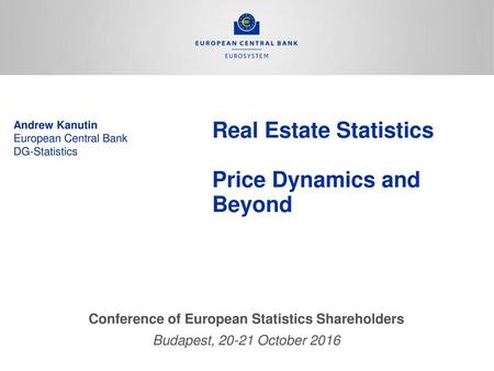 Real Estate Statistics Price Dynamics and Beyond