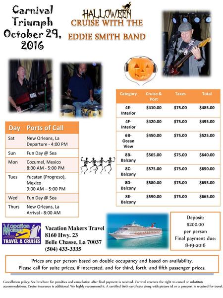 CRUISE WITH THE EDDIE SMITH BAND