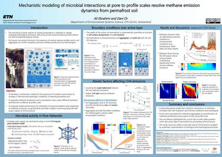 Mechanistic modeling of microbial interactions at pore to profile scales resolve methane emission dynamics from permafrost soil Ali Ebrahimi and Dani Or.