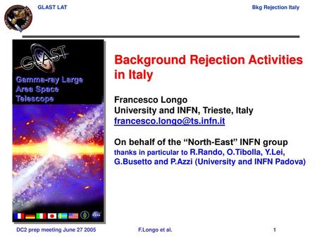 Background Rejection Activities in Italy