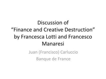 Juan (Francisco) Carluccio Banque de France