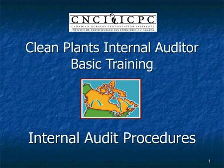 Clean Plants Internal Auditor Basic Training