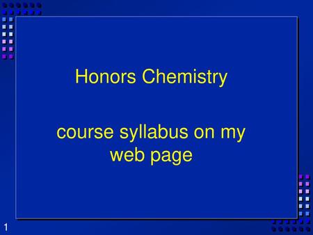 course syllabus on my web page