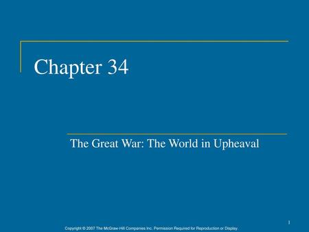 The Great War: The World in Upheaval