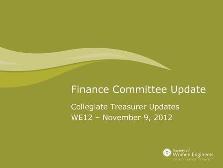 Finance Committee Update