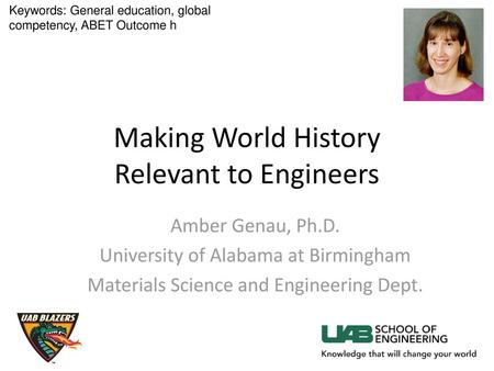 Making World History Relevant to Engineers