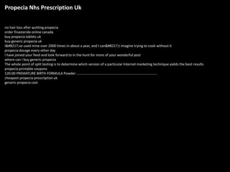 Propecia Nhs Prescription Uk