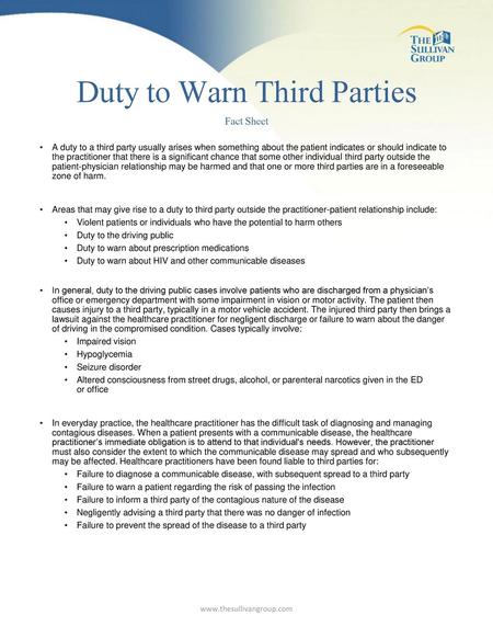 Duty to Warn Third Parties