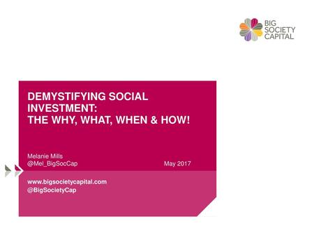 DEMYSTIFYING Social Investment: THE Why, WHAT, WHEN & HOW!