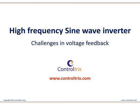 High frequency Sine wave inverter