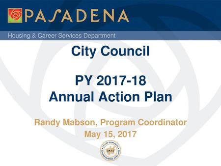 City Council PY Annual Action Plan