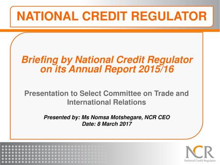 NATIONAL CREDIT REGULATOR