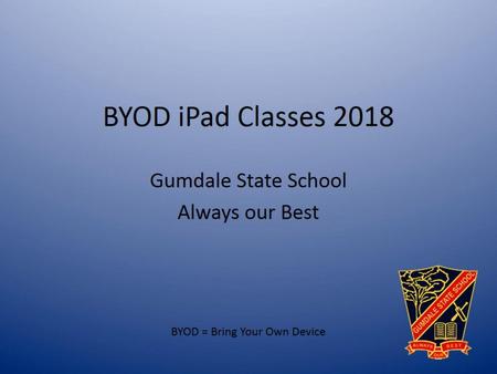 BYOD iPad Classes 2018.