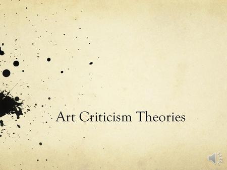 Art Criticism Theories