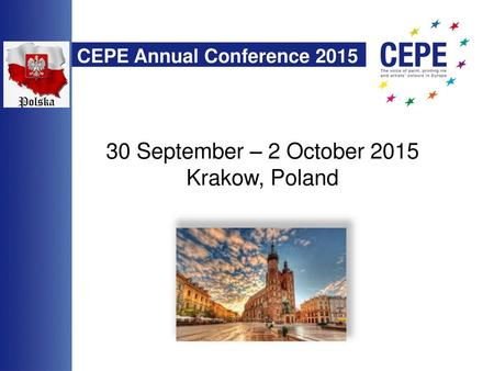 30 September – 2 October 2015 Krakow, Poland