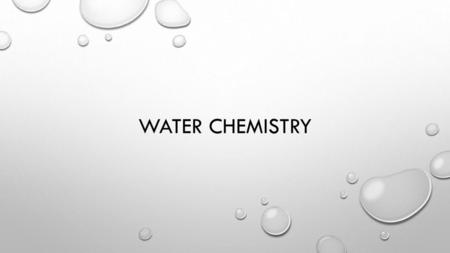 Water Chemistry.