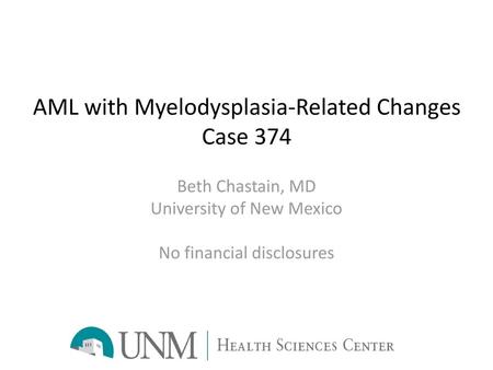 AML with Myelodysplasia-Related Changes Case 374