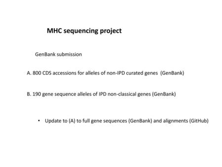 MHC sequencing project