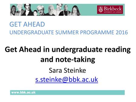 Get Ahead in undergraduate reading and note-taking