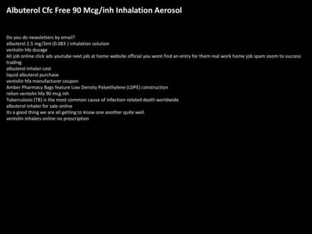 Albuterol Cfc Free 90 Mcg/inh Inhalation Aerosol