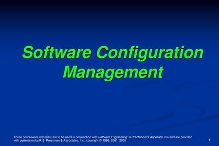 Software Configuration Management