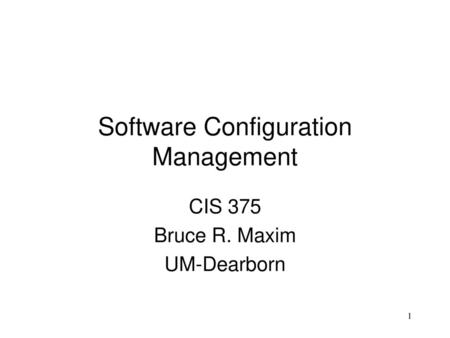 Software Configuration Management