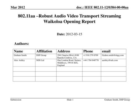 Mar 2012 doc.: IEEE xxxx-00aa Mar 2012