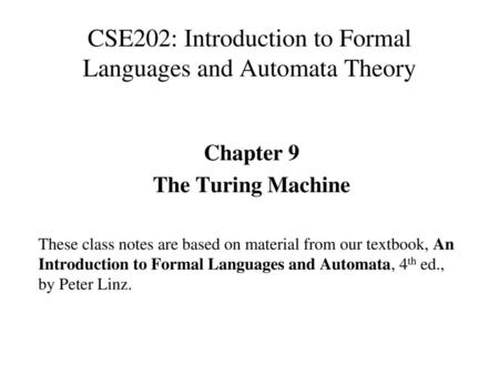 CSE202: Introduction to Formal Languages and Automata Theory