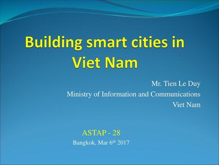 Building smart cities in Viet Nam