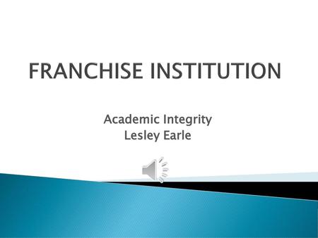 FRANCHISE INSTITUTION