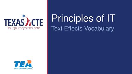 Principles of IT Text Effects Vocabulary.