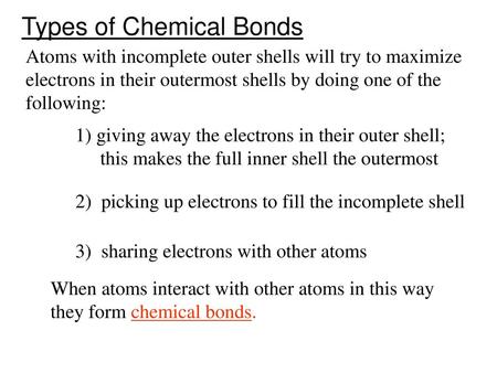 Types of Chemical Bonds