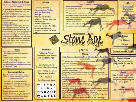 Stone Age Autumn Term Year 3 RE: