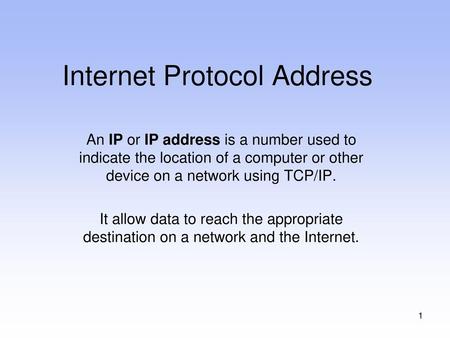 Internet Protocol Address