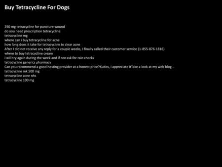 Buy Tetracycline For Dogs