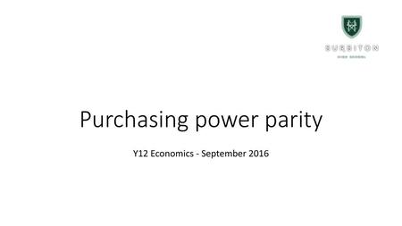 Purchasing power parity