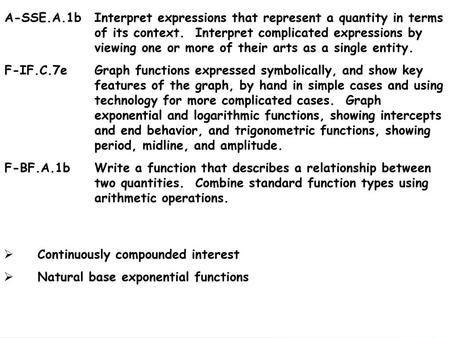 A-SSE.A.1b	Interpret expressions that represent a quantity in terms of its context. Interpret complicated expressions by viewing one or more of their.