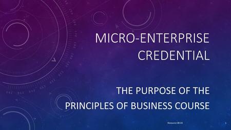 Micro-Enterprise Credential